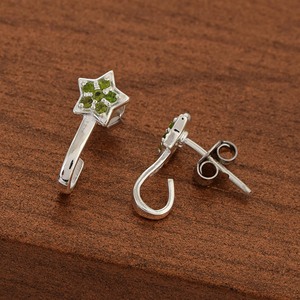 2026 <b>Top</b> Seller Wholesale Solid 925 Sterling Silver Star Shape Natural Peridot Gemstone Dangle <b>Earrings</b> For Women's Fine Jewelry - Product Image 5
