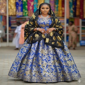 ชุดเจ้าสาว 3 ชิ้น Fransawi Dirac น้ำหนักเบา ระบายอากาศได้ดี ผ้าชีฟองพิมพ์ลายดิจิทัลลายดอกไม้ พรีเมียม ผ้าแจ็คการ์ดสีทอง - Product Image 1