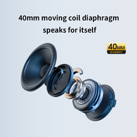 Casque sans fil compact D6 ANC 5.4 avec suppression active du bruit, autonomie de 35 heures, casque supra-auriculaire, musique sportive, micro