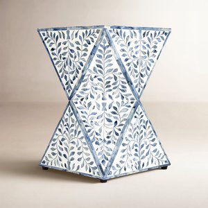 Contemporary Blue Bone Inlay MDF Side Table Handmade Luxury Bedside Wardrobes End Table Home Decor Furniture B2B Supply - Product Image 2
