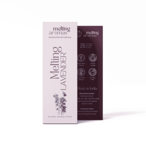 Bâtons d'encens MELTING LAVENDER Ultra Premium, base naturelle, parfum de lavande, Agarbatti pour Pooja, méditation, aromathérapie - Product Image 1