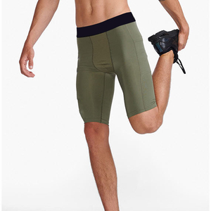 Custom Logo Plain Dyed Solid Casual <b>Compression</b> Yoga <b>Shorts</b> Breathable Quick Dry Athletic Gym Running Workout <b>Shorts</b> Pockets - Product Image 2