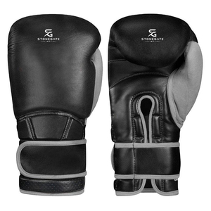 Gants de boxe en cuir respirant personnalisés, motif flamme, poignet réglable, équipement d'entraînement et de combat 2026 - Product Image 1