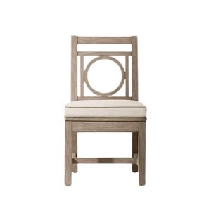 Silla de Comedor Rústica de Teca para Exteriores con Cojín de Espuma, Estructura de Madera Resistente y Patas Cónicas para Patio o Terraza - Product Image 4