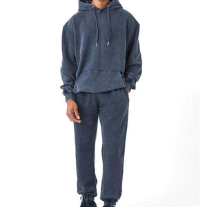 Survêtement Homme Hiver Imprimé Streetwear à Capuche 100% Coton Léger Séchage Rapide Effet Délavé Respirant Polaire pour la Course - Product Image 1