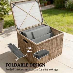 Juego de Dos Cojines Grises para Sillas de Exterior, Cojín Plegable para Silla Reclinable y Accesorio de Cojín - Product Image 3