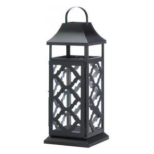 Modern <b>Large</b> Black Hanging Metal <b>Lantern</b> New Christmas Decoration Square Metal Candle Premium Vintage <b>Lantern</b> - Product Image 2