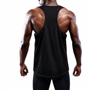 Men's <b>Black</b> Polyester Sleeveless <b>Tank</b> <b>Top</b> O-Neck Quick Dry Breathable Lightweight Workout Gym Fitness Training Athletic Sports - Product Image 1