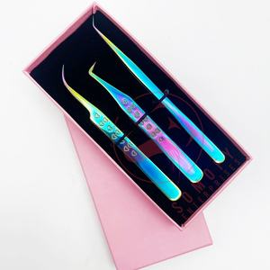 Pince à épiler de précision Somofy Enterprises, professionnelle, en acier inoxydable, avec design de poignée en forme de cœur, pointes en fibre lisses - Product Image 3