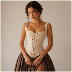 Vestido Corsé Renacentista Personalizado para Mujer, Top Vintage con Encaje y Varillas de Acero, Falda Larga, Disfraz Medieval Gótico, 100% Algodón y Spandex - Product Image 2