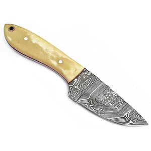 Couteau à dépecer BurraqCustom fait main en acier Damas de 9 pouces avec une belle poignée et un étui en cuir, parfait pour les activités de plein air et les cadeaux - Product Image 2