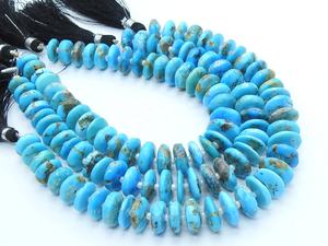 Arizona Turquoise Blue Smooth Polished Coin Button Heishe Tire Bead 8-Inch Strand 10-12MM Approx Making Jewelry Natural <b>Stone</b> - Product Image 6