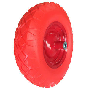 Rueda de Poliuretano Roja de 16 Pulgadas, 4.8 4.00 8, para Carretilla, Capacidad de Carga de 300 Libras, Repuesto Antipinchazos, Venta al Por Mayor - Product Image 1