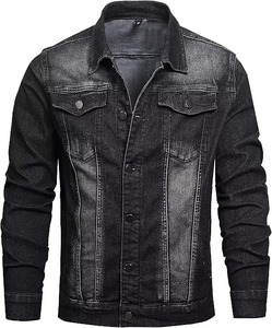 New 2026 High Quality Custom Logo Coated Denim Jacket Unisex Winter <b>Stand</b> Collar Front Logo Breathable Eco-Friendly - Product Image 1