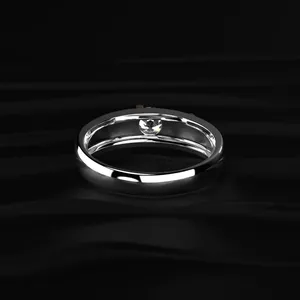 Bague de fiançailles solitaire ronde pour homme, motif puzzle cœur, en diamant véritable et fin - Product Image 3