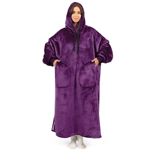 Everglide Corporation Women's Oversized Winter Spring Autumn Wearable <b>Blanket</b> Hooded Sweatshirt Soft Sherpa Lined Solid <b>Hoodie</b> - Product Image 1