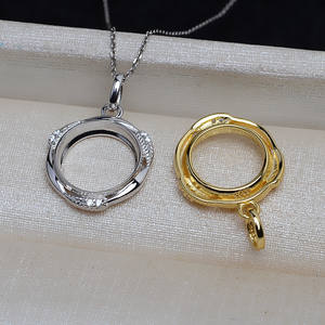 Aiguille en argent S925, perle de 11 mm, coquille de cheval, fond plat, pendentif vide, support de boucles d'oreilles, composants de bijoux DIY, 4066 - Product Image 4