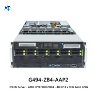 Servidor de IA de Doble Socket 4U G494-ZB4-AAP2, AMD EPYC 9005/9004, 8 GPU, PCIe 5.0, para HPC, Entrenamiento de IA, Inferencia y Computación Visual