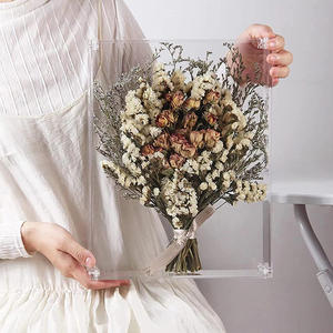 Scatola di fiori in acrilico <span class=keywords><strong>con</strong></span> cassetto, cornice per foto in acrilico, <span class=keywords><strong>Plexiglass</strong></span> personalizzato, scatola di visualizzazione Desktop, <span class=keywords><strong>tavolo</strong></span> <span class=keywords><strong>con</strong></span> fiori a secco luminoso - Product Image 6