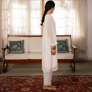 2PC Women's <b>Chiffon</b> Zari Suit PS5082 Elegant Set Design - Product Image 2