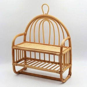 Nuevas y actualizadas estanterías colgantes de pared de ratán natural tejidas a mano, estilo bohemio, con patrón de arcoíris, para muebles infantiles y decoración del hogar. - Product Image 1