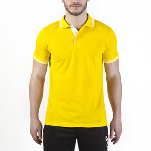 Polo de performance à manches courtes pour homme avec logo personnalisé, coupe ajustée, col contrasté, bleu marine, piqué de haute qualité, athlétique - Product Image 4