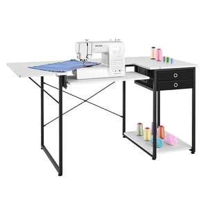 Table de machine à coudre en acier réglable, meubles de maison, étagère latérale pliable, tiroirs multifonctionnels pour studio d'art, éducatif - Product Image 1