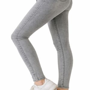 Jeans ajustados grises para mujer, de cintura alta, elásticos, de mezclilla suave, cómodos, para mujer - Product Image 5