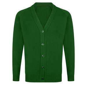 Suéter Cárdigan Grueso de Punto para Hombre, con Botones Cubiertos, Logotipo Frontal, Mangas Largas, Abrigo para Uniforme Escolar - Product Image 1