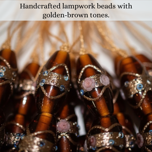 ลูกปัดแก้วสีน้ำตาลพรีเมียม EXCEL EXPORTS แบบแฮนด์เมด ขนาด 8 นิ้ว |   เค้กแต่งงานแบบผสมผสาน รูปทรงหลากหลาย ลูกปัดตกแต่ง DIY เครื่องประดับ - Product Image 2