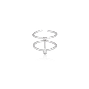 Cubic Zirconia Gemstone <b>Adjustable</b> Stylish <b>Ring</b> | 925 Sterling Silver - Product Image 1