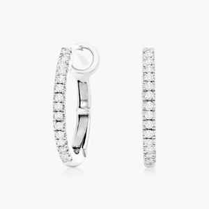 Pendientes de aro de plata 925 de lujo con diamantes de moissanita de corte redondo para mujer, regalo elegante, diseño atemporal, joyería con acabado duradero - Product Image 1