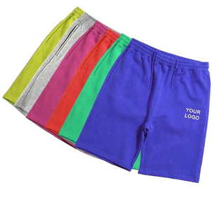 Shorts pour hommes très vendus, en coton épais, sweat-shirt à manches courtes avec shorts, broderie chenille, ensemble de shorts ajustés bleu royal - Product Image 2