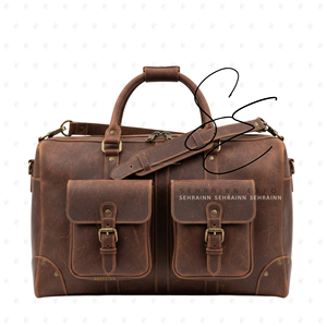 Bolsa de Viaje de Cuero Crazy Horse Vintage para Hombre, Bolsa de Fin de Semana de Cuero Genuino, Bolsa de Gimnasio, OEM ODM - Product Image 1