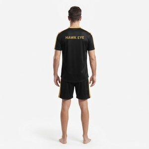 Conjunto de Camiseta de Fútbol para Hombre Hawk Eye, Negra y Dorada, Cuello en V, Manga Corta, Absorbe la Humedad, Uniforme Deportivo para Todas las Temporadas - Product Image 6
