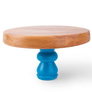 Soporte de pastel de forma redonda Premium Madera pulida natural para uso doméstico - Product Image 1