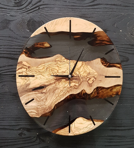 Round Wooden Resin <b>Wall</b> <b>Clock</b> <b>Modern</b> Still Life Pattern Needle Display Quartz Analog Silent Living Room Bedroom Office Decor - Product Image 5