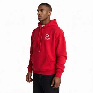 Sweat à capuche d'hiver tricoté 100 % coton respirant 340 GSM pour hommes GYM Active, style le plus récent, couleur unie, personnalisable, vente en gros - Product Image 1
