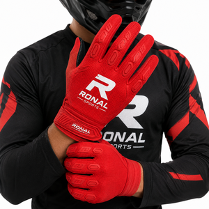 ถุงมือแข่งรถ RONAL SPORTS BMX/MOTOCROSS แบบเต็มนิ้ว ผลิตจากโพลีเอสเตอร์และผ้าฝ้าย ระบายอากาศได้ดี สำหรับทุกเพศ ปิดด้วยหัวเข็มขัด - Product Image 3