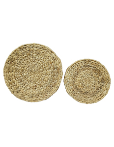 Panier de rangement vintage en jacinthe d'eau tressée, organisateur ovale en osier avec poignées, multi-usages - Product Image 3