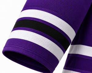 เสื้อฮอกกี้น้ำแข็งแบบกำหนดเอง SINEWY SPORTS สีม่วง ขาว ดำ ลายทาง พิมพ์ลายแบบ Sublimated คอวี แขนยาว สำหรับผู้ใหญ่ 男女  ระบายเหงื่อได้ดี - Product Image 6