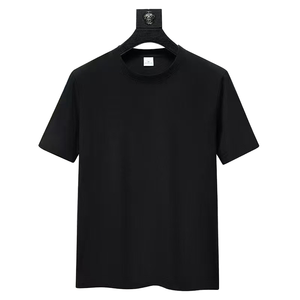 Men's Black Short Sleeve O-Neck <b>T</b>-<b>Shirt</b> Regular Fit Solid Color Cotton Jersey Casual Style Blank Design - Product Image 5