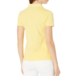 Polo de Manga Corta para Mujer, 100% Algodón, Color Amarillo, Cuello Solapa, Suave y Transpirable, Marca Privada, Calidad Premium - Product Image 4
