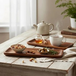 Plateau en bois écologique le plus vendu, idéal pour le fromage, le pain, les fruits et les collations, disponible en grande quantité - Product Image 1