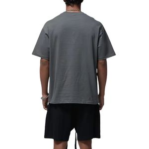 เสื้อเชิ้ตผ้าฝ้ายคอกลมสีเทาสไตล์มินิมอลสำหรับผู้ชายระบายอากาศได้ดีน้ำหนักเบาแขนสั้นสวมใส่สบายทุกวัน - Product Image 2