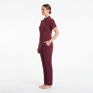 Ensemble de tenue médicale pour femmes, haut d'infirmière à manches courtes avec col montant et boutons latéraux et pantalon, uniforme d'hôpital, vêtements de travail - Product Image 4