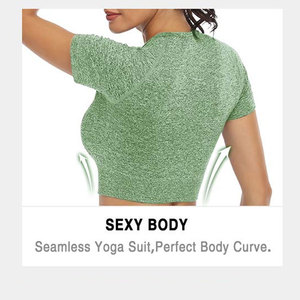 Ropa Deportiva, Conjunto de Yoga de Alta Calidad, Ropa de Gimnasio sin Costuras, de Secado Rápido y Transpirable, Conjunto de Yoga para Mujer en Venta Online - Product Image 2