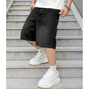 Shorts en jean délavé unisexe style streetwear vintage coupe ample en coton, vente en gros, personnalisable OEM - Product Image 4