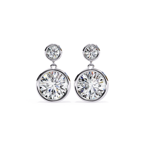 REYES Joyería Fina Precio de Mayoreo Plata de Ley 925 Certificada por GRA Pendientes de Moissanita de Corte Redondo de 1.5 Quilates para Mujer - Product Image 4