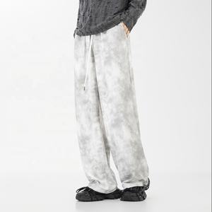 Haute qualité usine en gros Logo personnalisé 100% Polyester marbre motif pleine longueur cordon serrure bas pantalons de survêtement décontractés pour hommes - Product Image 1